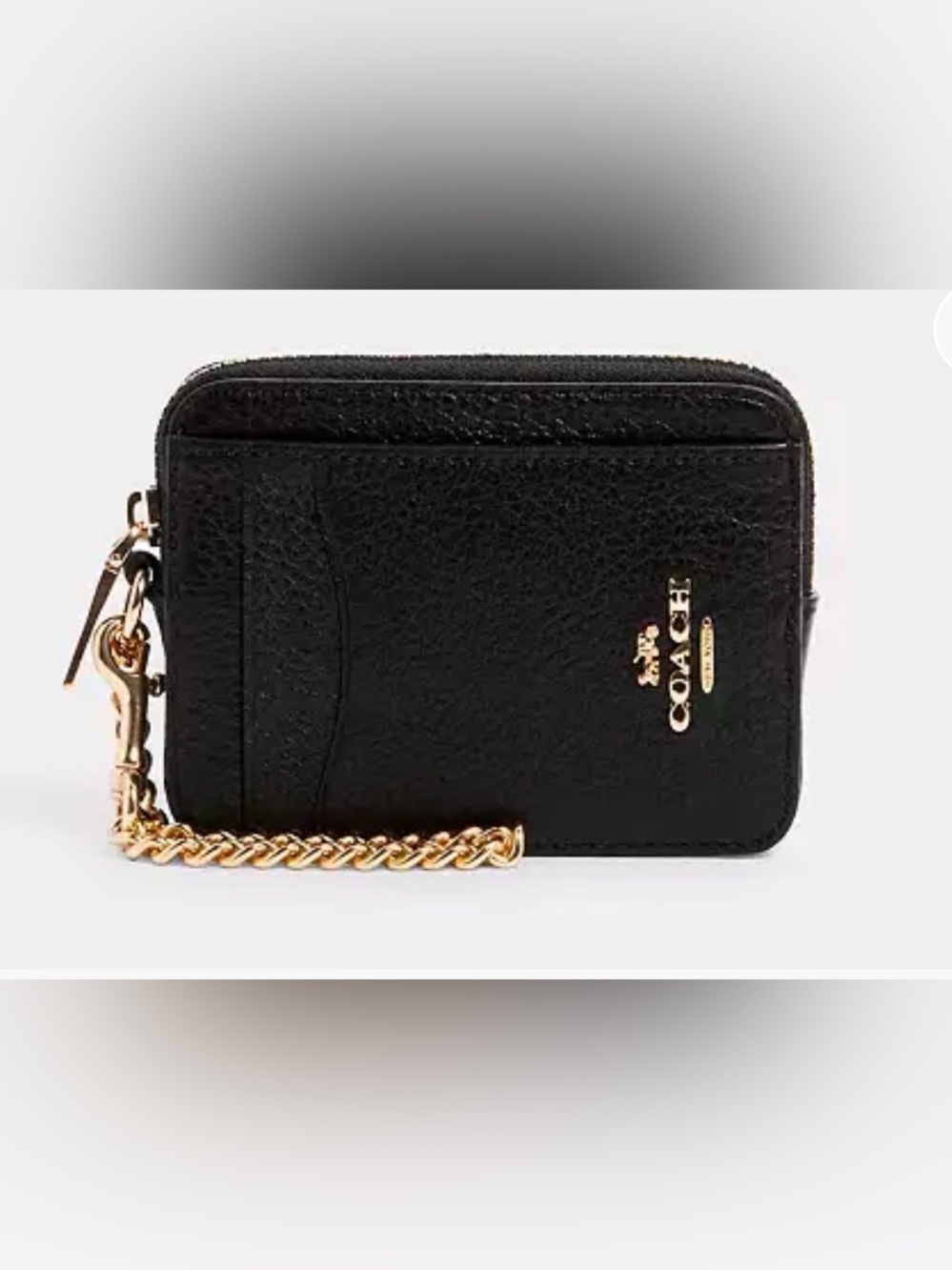Coach Zip Card Case in Gold/Black